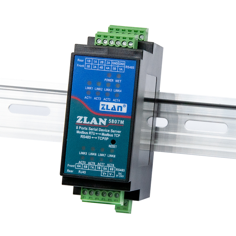 工業(yè)級(jí)導(dǎo)軌式8串口服務(wù)器四路RS485轉(zhuǎn)以太網(wǎng)Modbus網(wǎng)關(guān)MQTT卓嵐