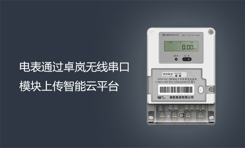 電表通過卓嵐無(wú)線串口模塊上傳智能云平臺(tái)